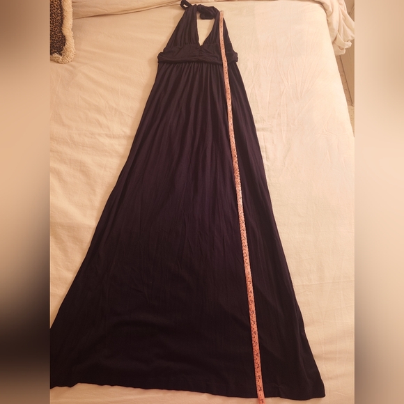 EUC Long Black SPLENDID Halter Maxi Dress S Soft Modal Backless Flowy Altered - Picture 7 of 11